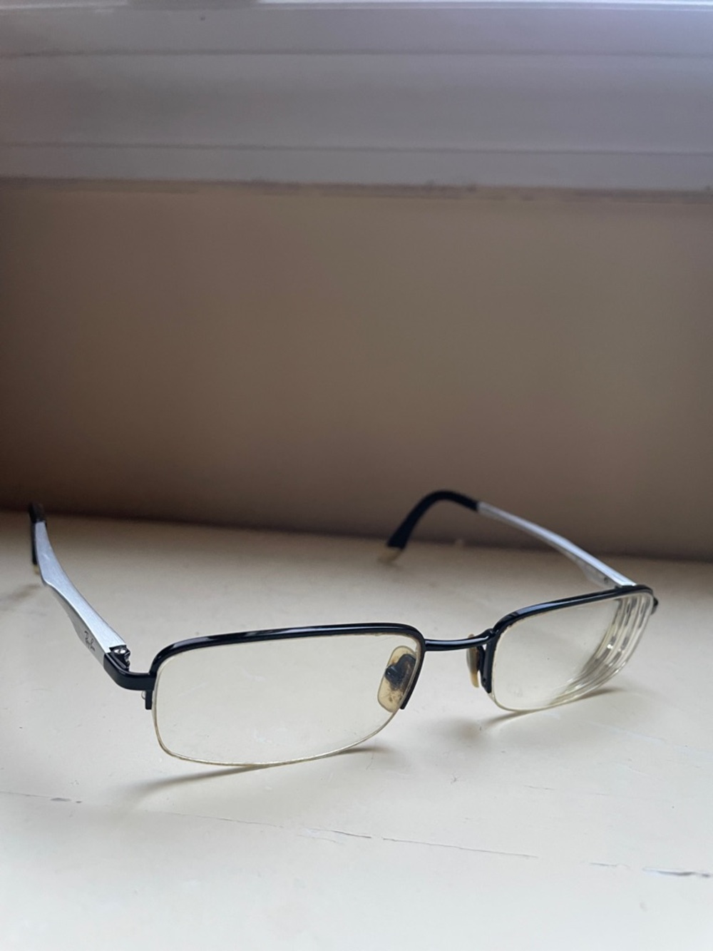 Ray-Ban Semi-Rim Eyeglasses in Black and Silver-Tone